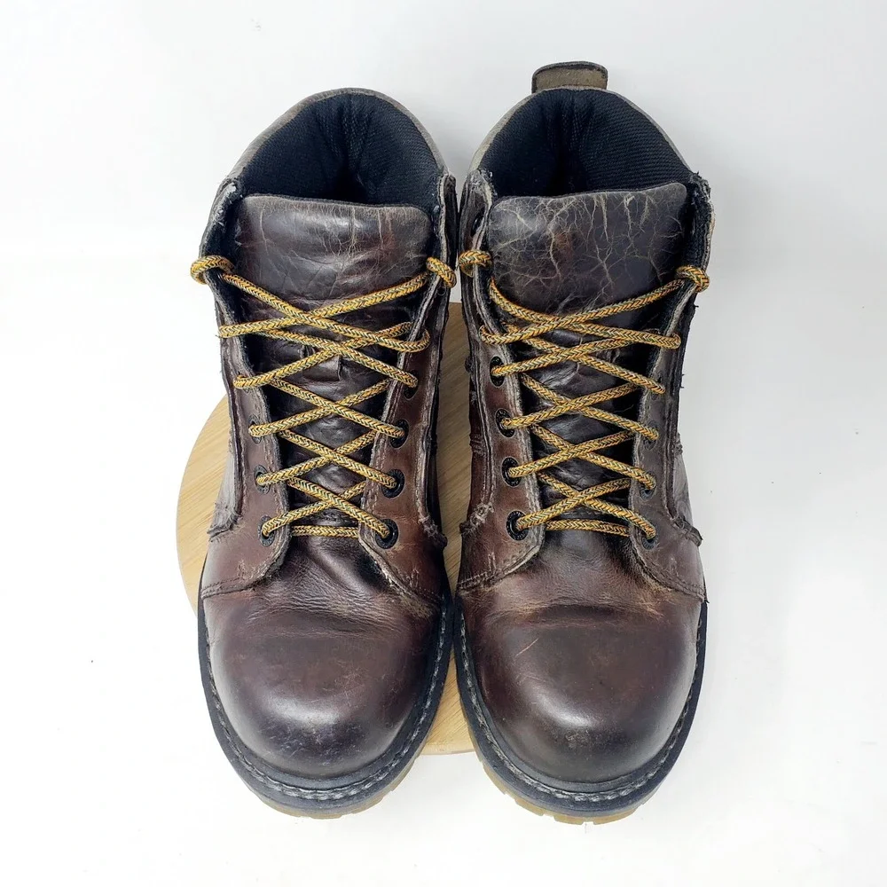 Dr Martens Boots Mens 10 Fynley Brown Lace Up Y2K Grunge Punk‎ Hiker Work Shoes